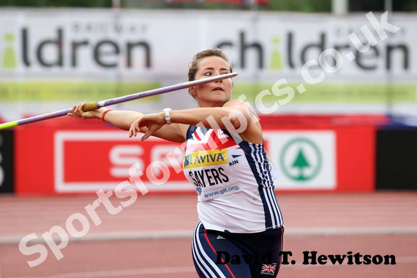 Goldie Sayers with a National record in the javelin, 2012 Samsung Diamond League, Crystal Palace, London.